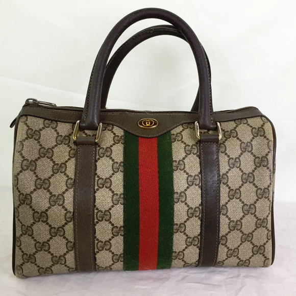 Gucci Handbags - 80s Gucci Speedy Racing Stripe Supreme Web GG Bag